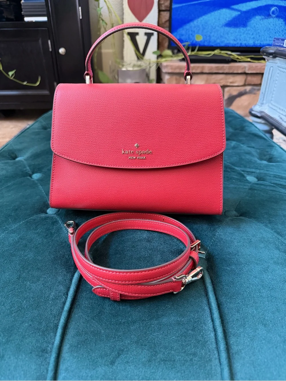 Kate Spade Darcy Red Top-Handle Purse - Picture 2 of 10
